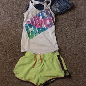 Under armor shorts with free workout tank top